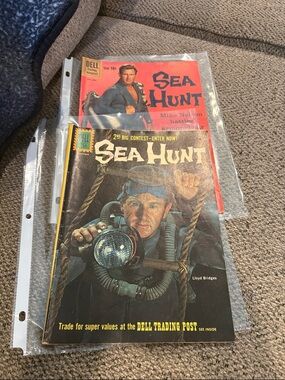Dell Sea Hunt Comics with Blue and Red Cover Art